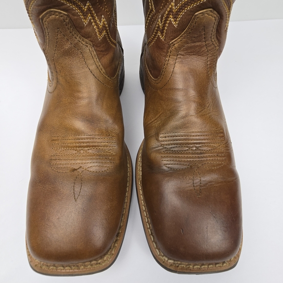 Ariat Men's 7D Hybrid Ranchwork Western Boot- Brown Square Toe Style No.10042394 - Picture 4 of 13